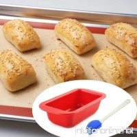 Loaf Pan Rectangle Bread Non Stick Silicone Bakeware Molds with 2pcs Spatulas 4.33inch long X 2.44inch wide X 1.4inch 10 Set - B01CJIF92O
